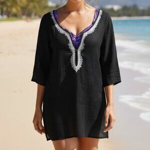 NWT Old Navy black and silver swim cover up sz Medium